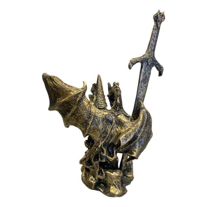 Dragon Dorado Figura Decorativa 12 Cm De Resina Mexicana by HEREJE