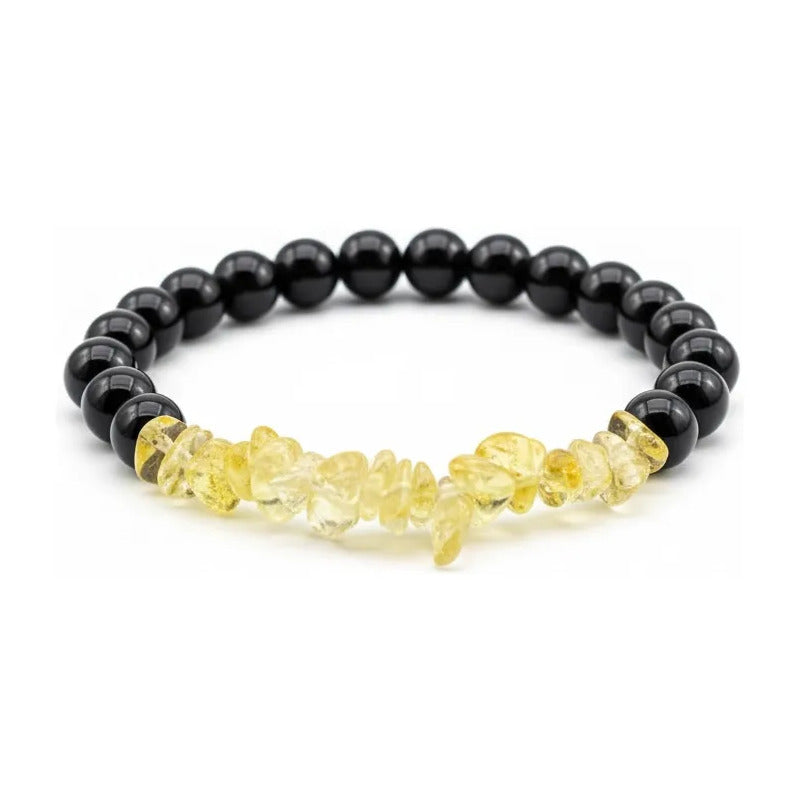 Pulsera De Citrino Natural Hereje Original. Amarillo/negro 17 Cm 18 Cm by HEREJE