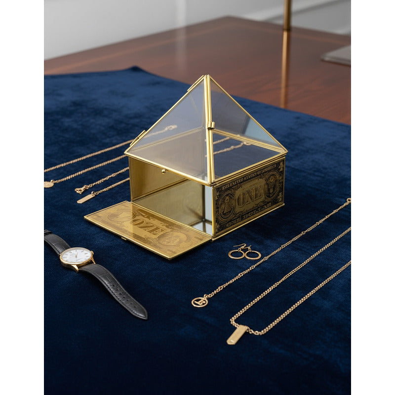 Caja De Vidrio Doble Piramide, Parrilla Reiki 19x15x15 Cm by HEREJE