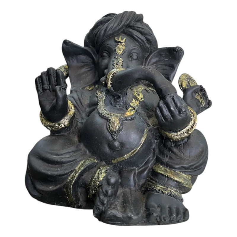 Ganesh Estatua De Resina De 15 Cm De Altura Negro by HEREJE