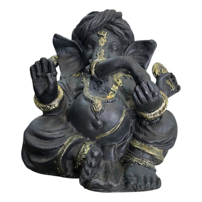 Ganesh Estatua De Resina De 15 Cm De Altura Negro by HEREJE