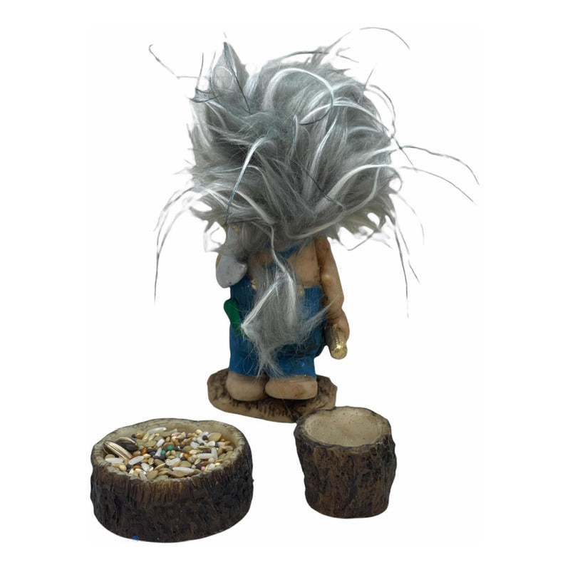 Troll Contra Maleficios + Comedero Figura De Resina 13 Cm Azul by HEREJE