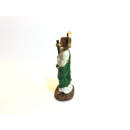 Figura San Judas Tadeo Resina 12.5cm Verde Con Blanco by HEREJE