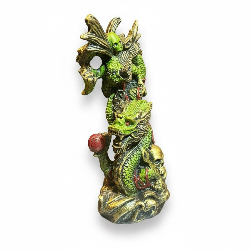 Dragón Año Chino Figura De Resina 11cm Feng Shui Verde by ARTICULOS ESOTERICOS LETY
