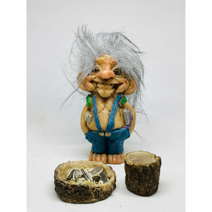 Troll Estudio Niño + Comedero 10 Cm Figura De Resina. Azul by HEREJE