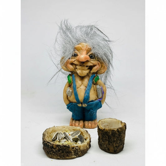 Troll Estudio Niño + Comedero 10 Cm Figura De Resina. Azul by HEREJE