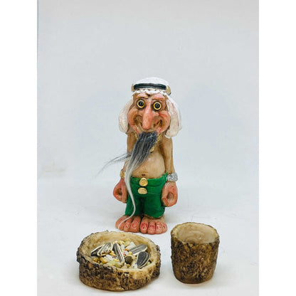 Troll Dinero (jalil) + Comedero 11 Cm Figura En Resina. Verde by HEREJE