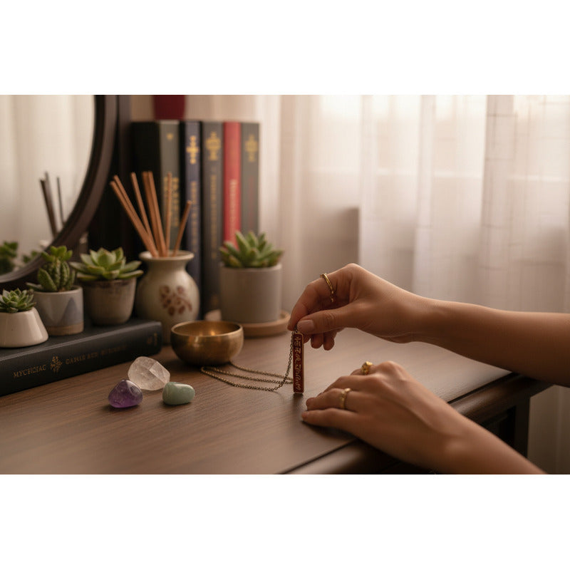 Om Mani Padme Hum Dije Mantra Amuleto Pequeño Rojo by HEREJE
