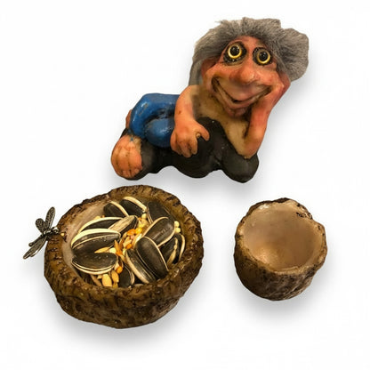 Troll Felicidad + Comedero 9cm Figura De Resina Nacional. Variado by HEREJE