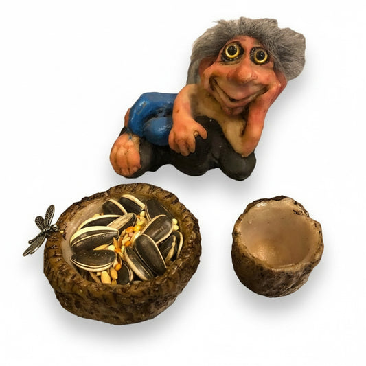 Troll Felicidad + Comedero 9cm Figura De Resina Nacional. Variado by HEREJE