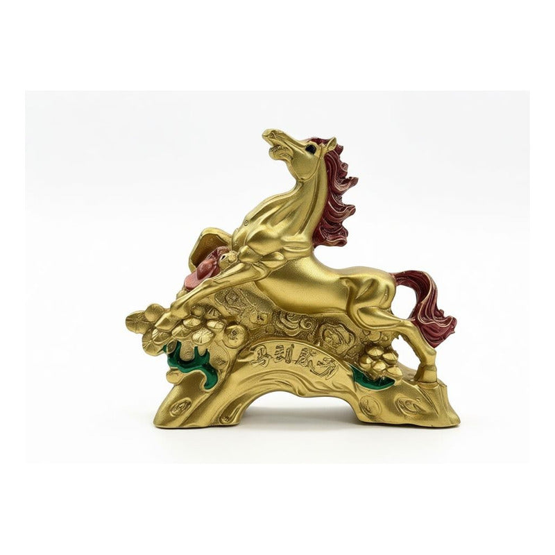 Caballo Del Año Chino Figura De Resina 6.5x8x2.5cm Dorado by HEREJE
