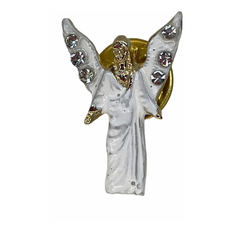 Arcangel Gabriel Dije O Pin Baño De Oro Con Cristal by ARTICULOS ESOTERICOS LETY