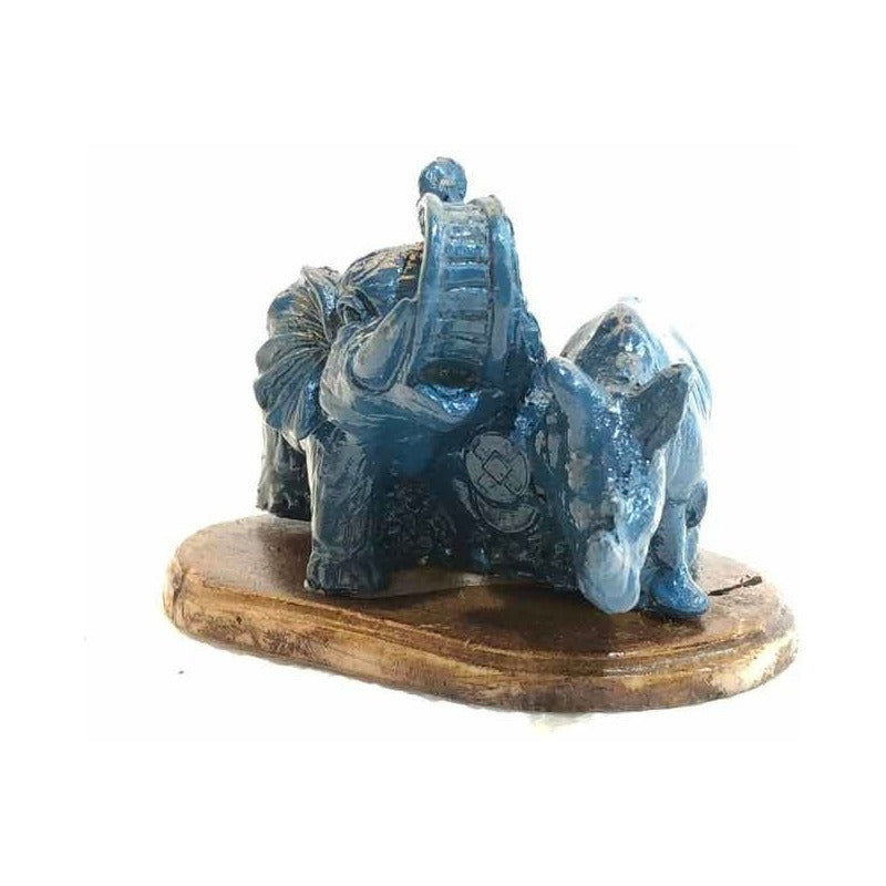 Elefante Y Rinoceronte Azul Resina Nacional 6 Cm by HEREJE
