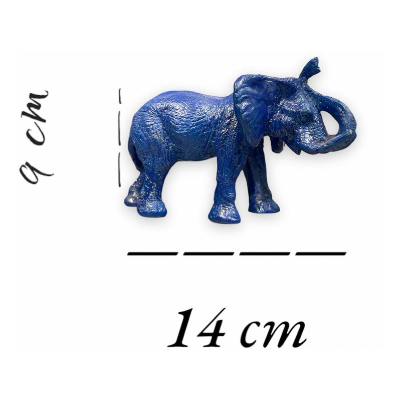 Figura Elefante Y Rinoceronte Azul Feng Shui 8.6cm Y 7.5cm Azul Petróleo by HEREJE