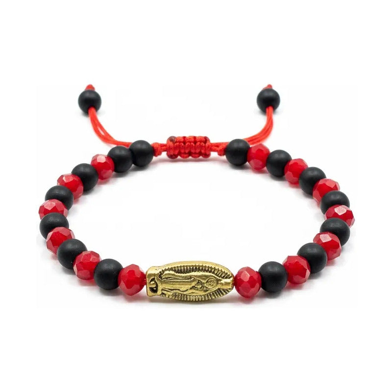 Pulsera Virgen De Guadalupe O San Judas Hilo Rojo Ajustable Virgen 7 Cm by HEREJE