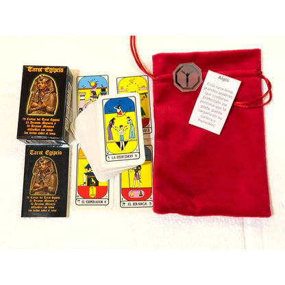 Tarot Egipcio Mini + Morral + Amuleto + Instructivo 8cm by HEREJE