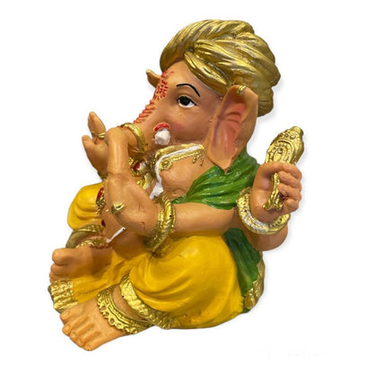 Ganesh Turbante Escultura D Resina Hecho A Mano 15.5x17x13cm by HEREJE
