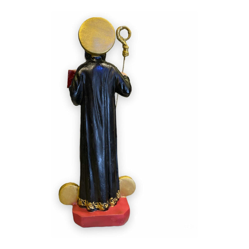 San Benito Escultura De Resina Pintado A Mano 21x8.5x5cm. Negro by HEREJE