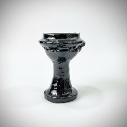 Sahumerio Copalera Porta Incienso Barro Vidriado 14x9x10 Cm Negro Lisa by HEREJE