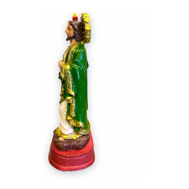San Judas Tadeo Escultura D Resina Hecho A Mano 14.4x5x6.4cm Verde/blanco by HEREJE