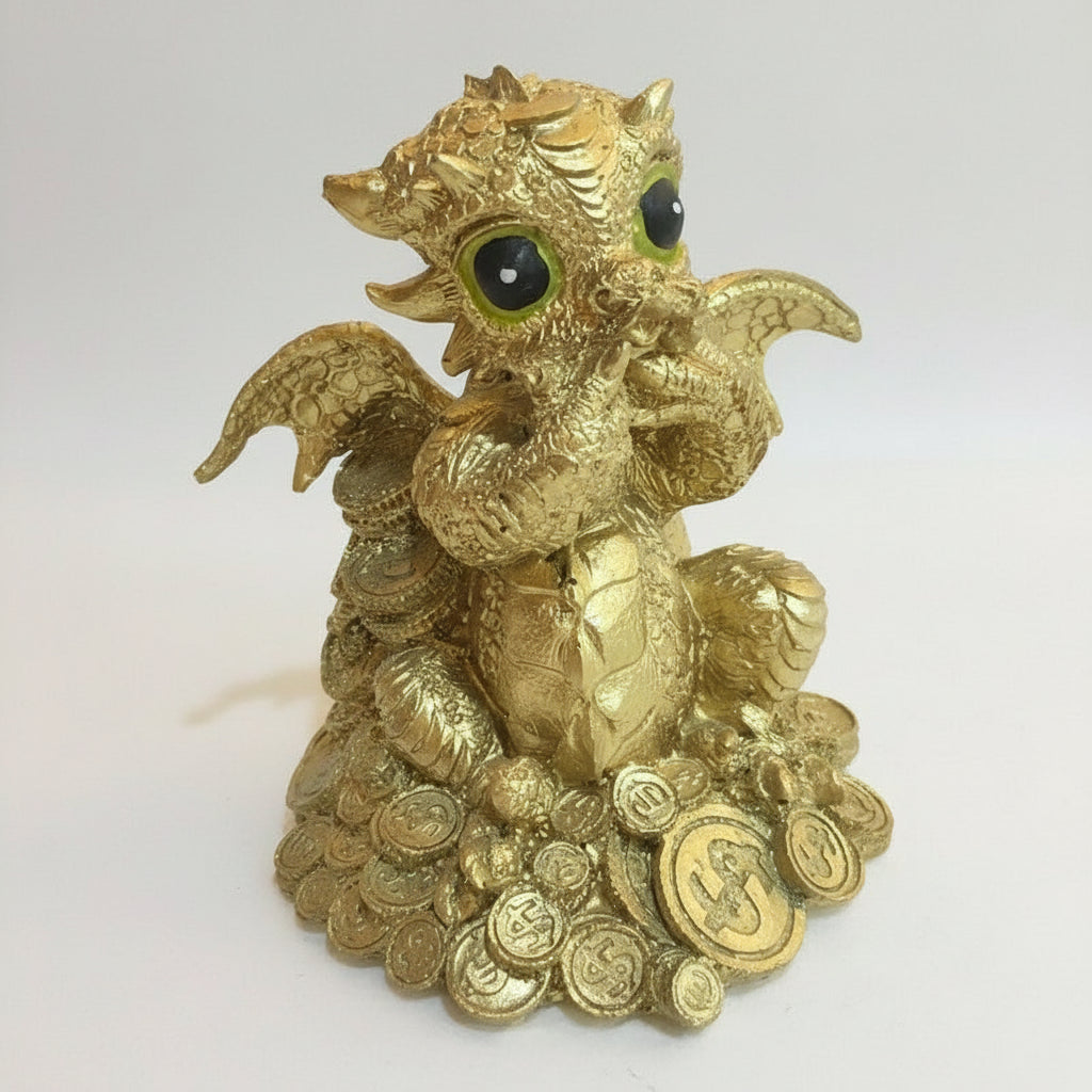 Dragón Tipo Bebe Resina 14.5 Cm Nacional Pintado A Mano. by HEREJE