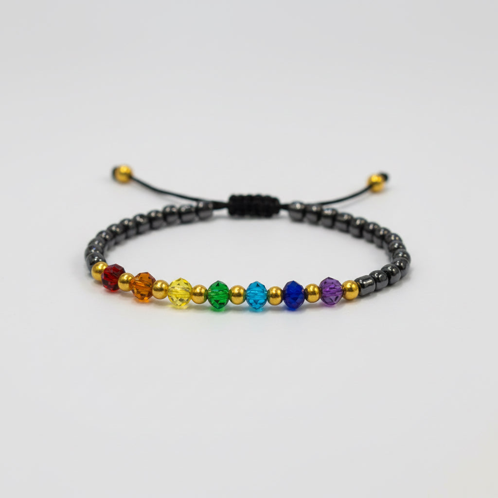 Pulsera 7 Chakras Chaquiron Tejida De Hilo Negro 12.7 Cm by HEREJE
