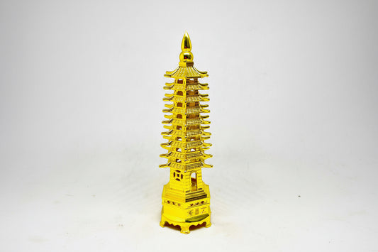 Pagoda 9 Niveles, Elementos En Metal Feng Shui 13 Cm De Alto by HEREJE