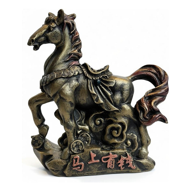 Caballo Del Año Chino 12.5x11x4cm Dorado by HEREJE