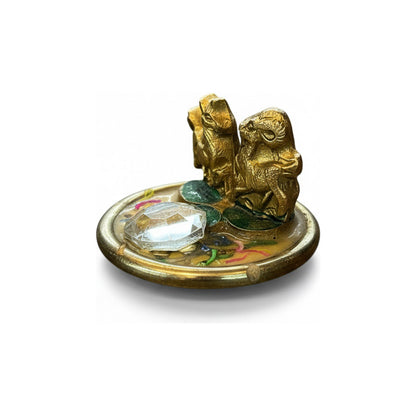 Caballo Año Chino En Argolla Y Cabra 3cm Alt 4.5cm Diametro Dorado by HEREJE