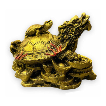 Tortuga Dragón Resina Guardián De La Riqueza Nacional 4cm Dorado by HEREJE