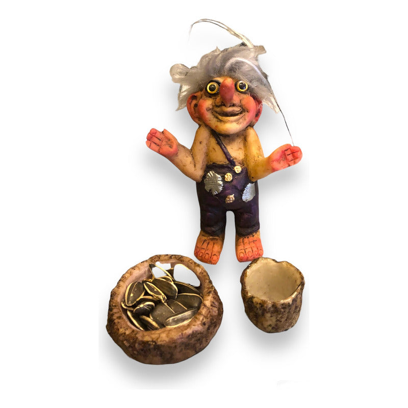 Troll Levanta Negocios + Comedero 9 Cm Figura En Resina Morado by HEREJE