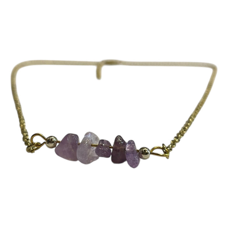 Collar Aquíje Pedra Cuarzo Dorado 45 Cm by HEREJE