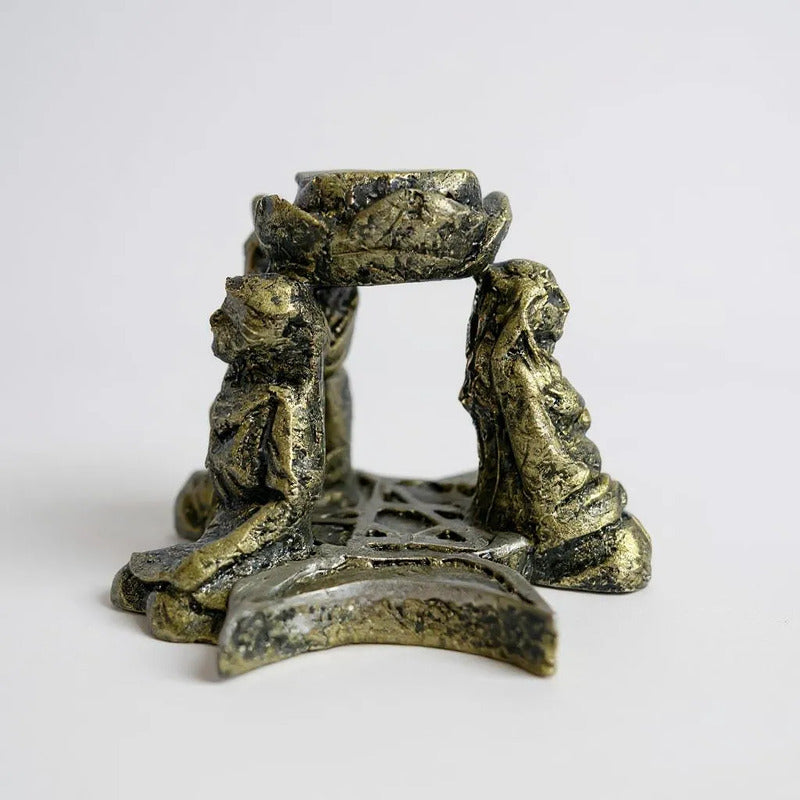 Triple Diosa Escultura De Resina Cascada De Humo 7cm Altura Oro Viejo by HEREJE