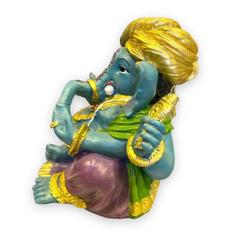 Ganesh Turbante Escultura D Resina Hecho A Mano 15.5x17x13cm by HEREJE