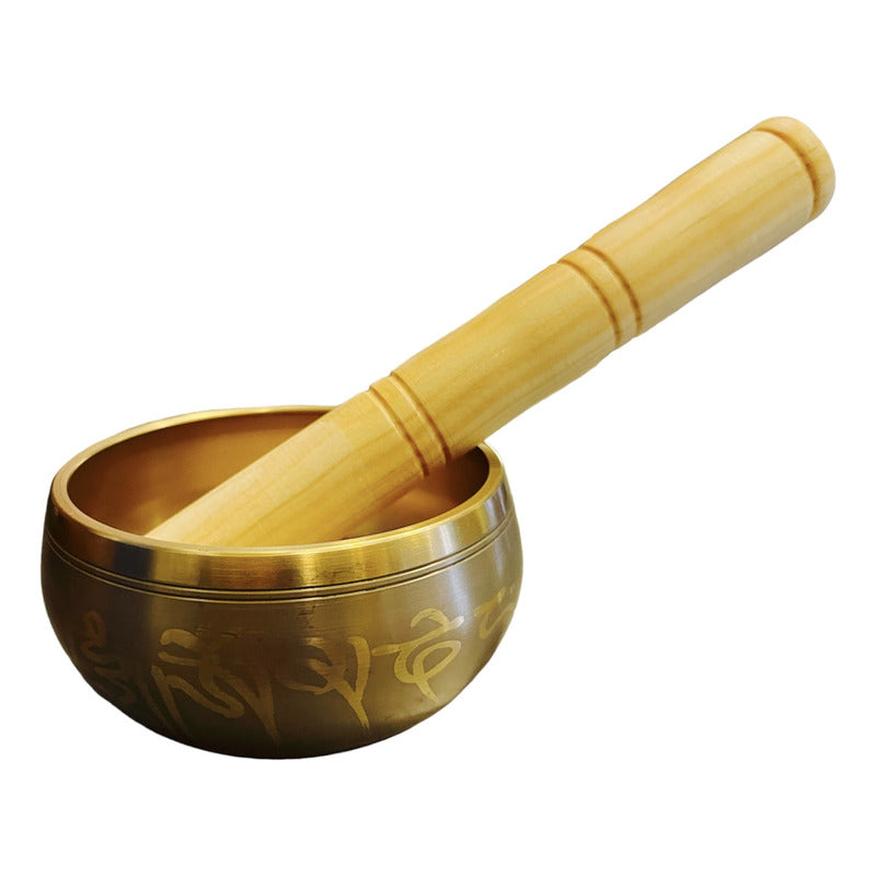 Cuenco Tibetano 7 Metales Juego De 5 Piezas En Color Dorado by HEREJE