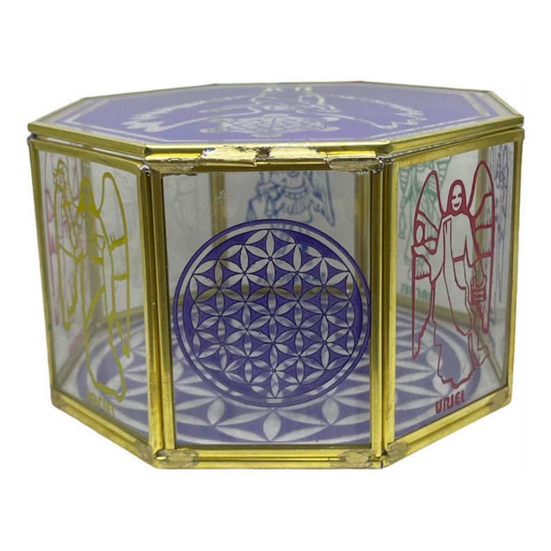 Metatron Con Los 7 Arcangeles Caja De Cristal 15 Cm Grabado by ARTICULOS ESOTERICOS LETY