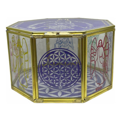 Metatron Con Los 7 Arcangeles Caja De Cristal 15 Cm Grabado by ARTICULOS ESOTERICOS LETY