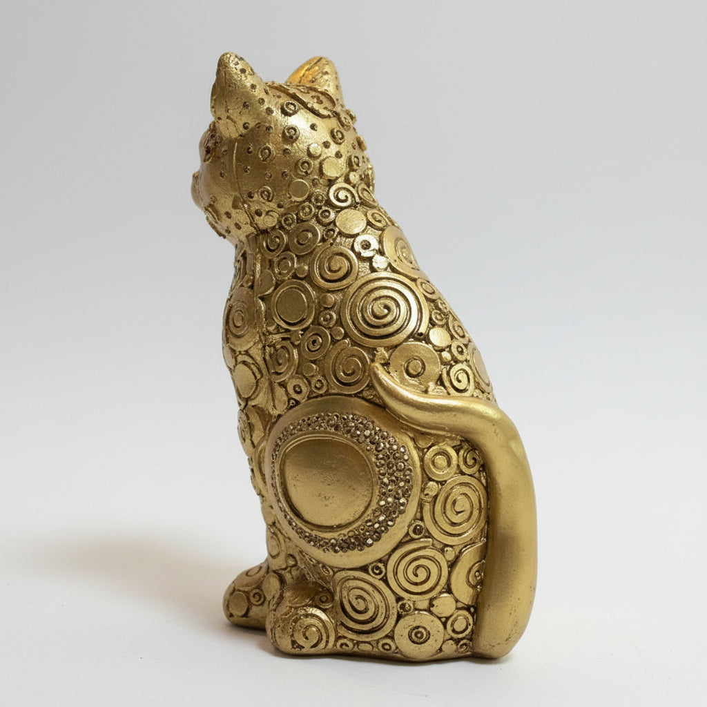 Gato De La Suerte Resina Dorado 17 Cm by HEREJE