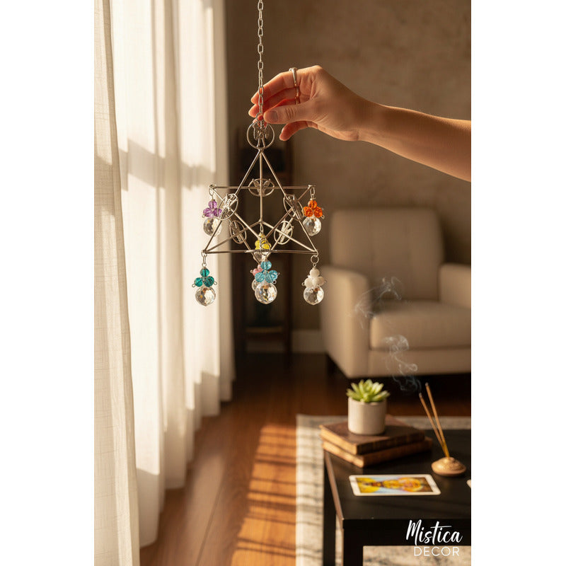 Merkabah De Metal Niquelado Hecho A Mano D 20 Cm De Alto Plateado Estrella by HEREJE