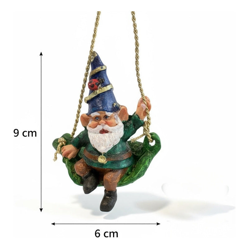 Gnomo En Columpio Figura De Resina Decorativa De 9cm De Alto by HEREJE