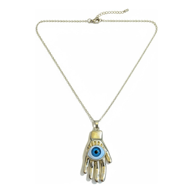 Mano Con Ojo Dije Con Cadena En Metal Dorado Dorado by HEREJE