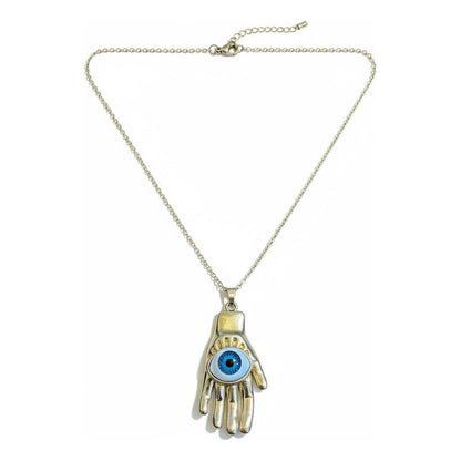 Mano Con Ojo Dije Con Cadena En Metal Dorado Dorado by HEREJE