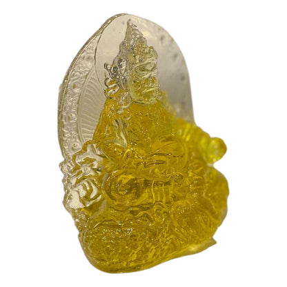 Dzambhala De La Prosperidad Buda En Resina Cristal 12cm Amarillo by HEREJE