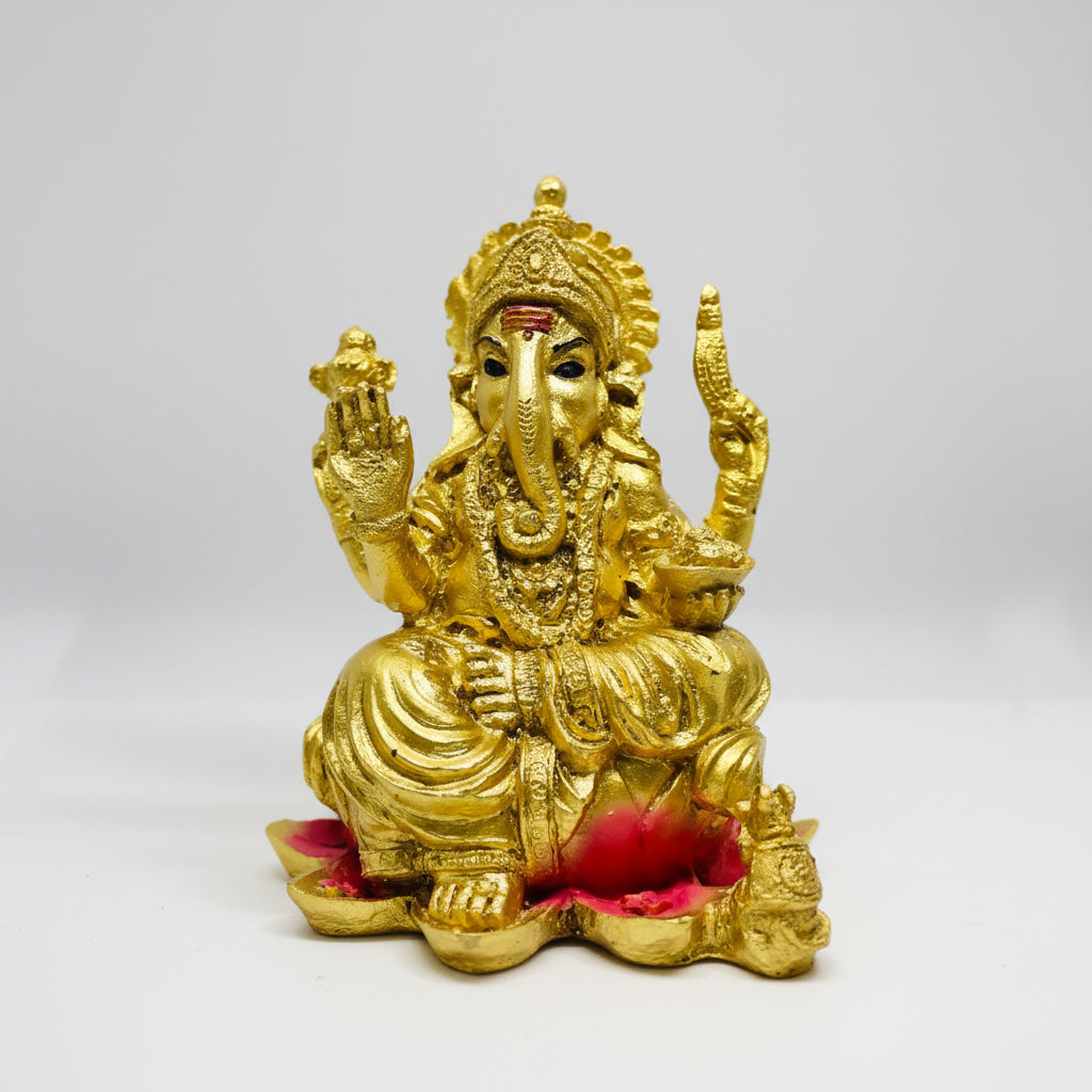 Ganesh Flor De Loto Figura En Resina Nacional by ARTICULOS ESOTERICOS LETY