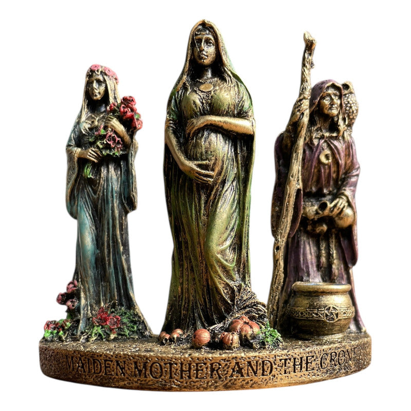Escultura Triple Diosa 11cm Resina Artículos Esotéricos Lety by HEREJE