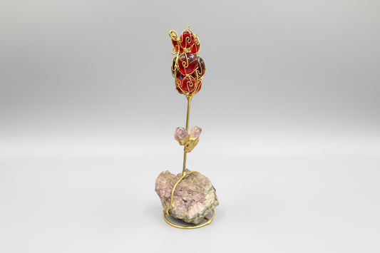Flor Roja De Cuarzo Variado by HEREJE