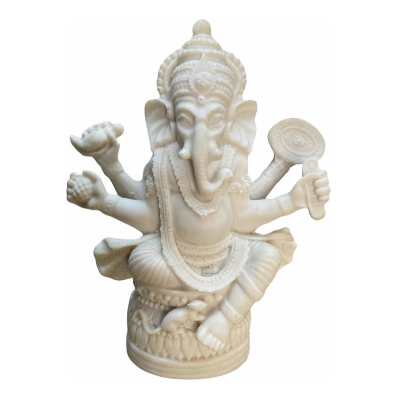 Ganesh Blanco Figura Resina Nacional 12cm Alto Blanco by ARTICULOS ESOTERICOS LETY