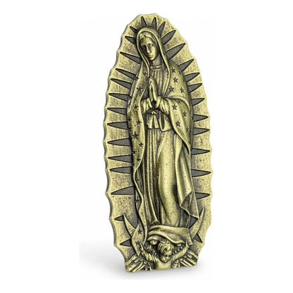 Virgen De Guadalupe Iman Decorativo 7 Cm De Altura Bronce Viejo by HEREJE