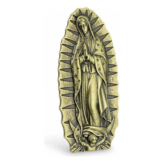 Virgen De Guadalupe Iman Decorativo 7 Cm De Altura Bronce Viejo by HEREJE