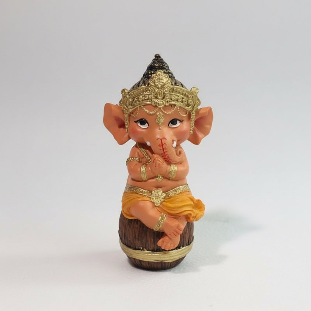 Ganesh Bebe En Barril 14.5cm Resina Nacional by ARTICULOS ESOTERICOS LETY